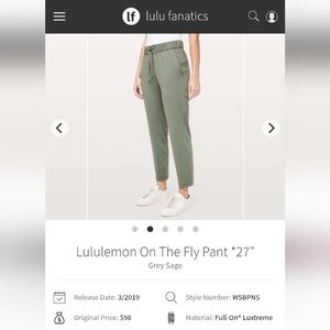 Lululemon On The Fly Pant
